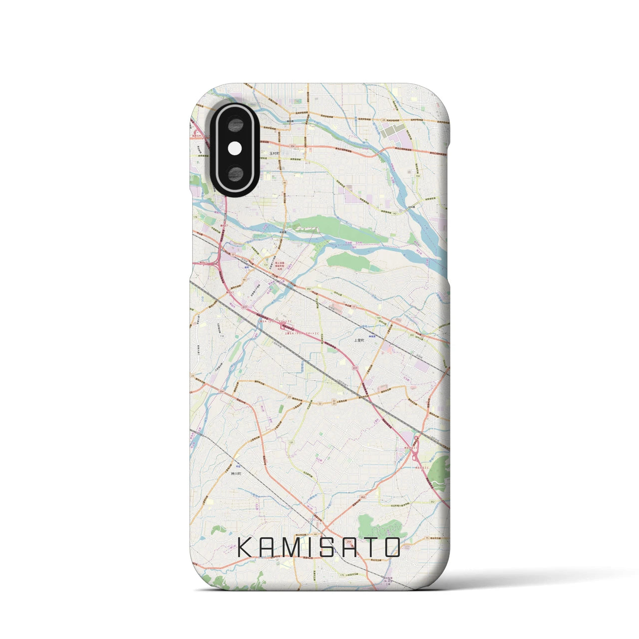 【上里(埼玉県)】地図柄iPhoneケース(バックカバータイプ)