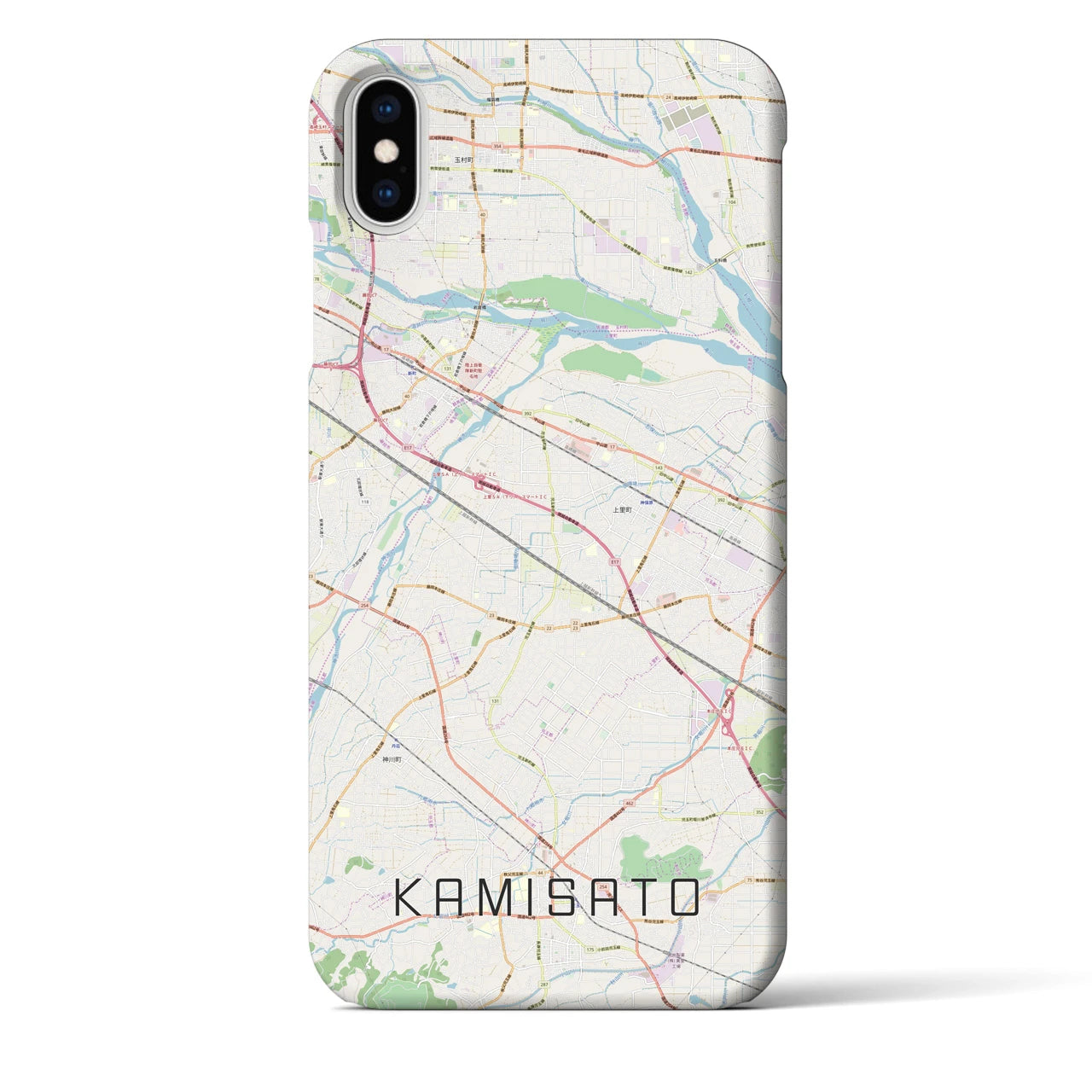 【上里(埼玉県)】地図柄iPhoneケース(バックカバータイプ)