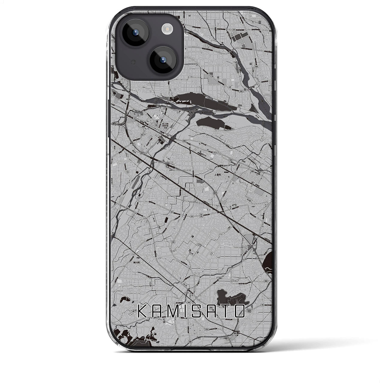 【上里(埼玉県)】地図柄iPhoneケース(クリアタイプ)