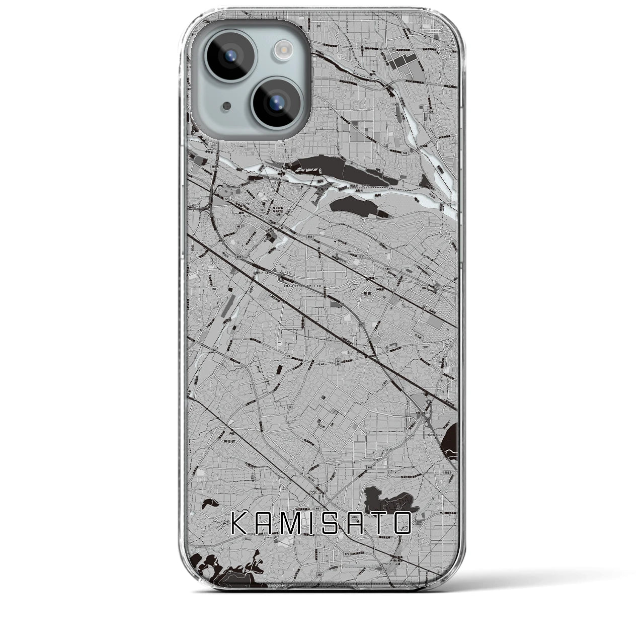 【上里(埼玉県)】地図柄iPhoneケース(クリアタイプ)