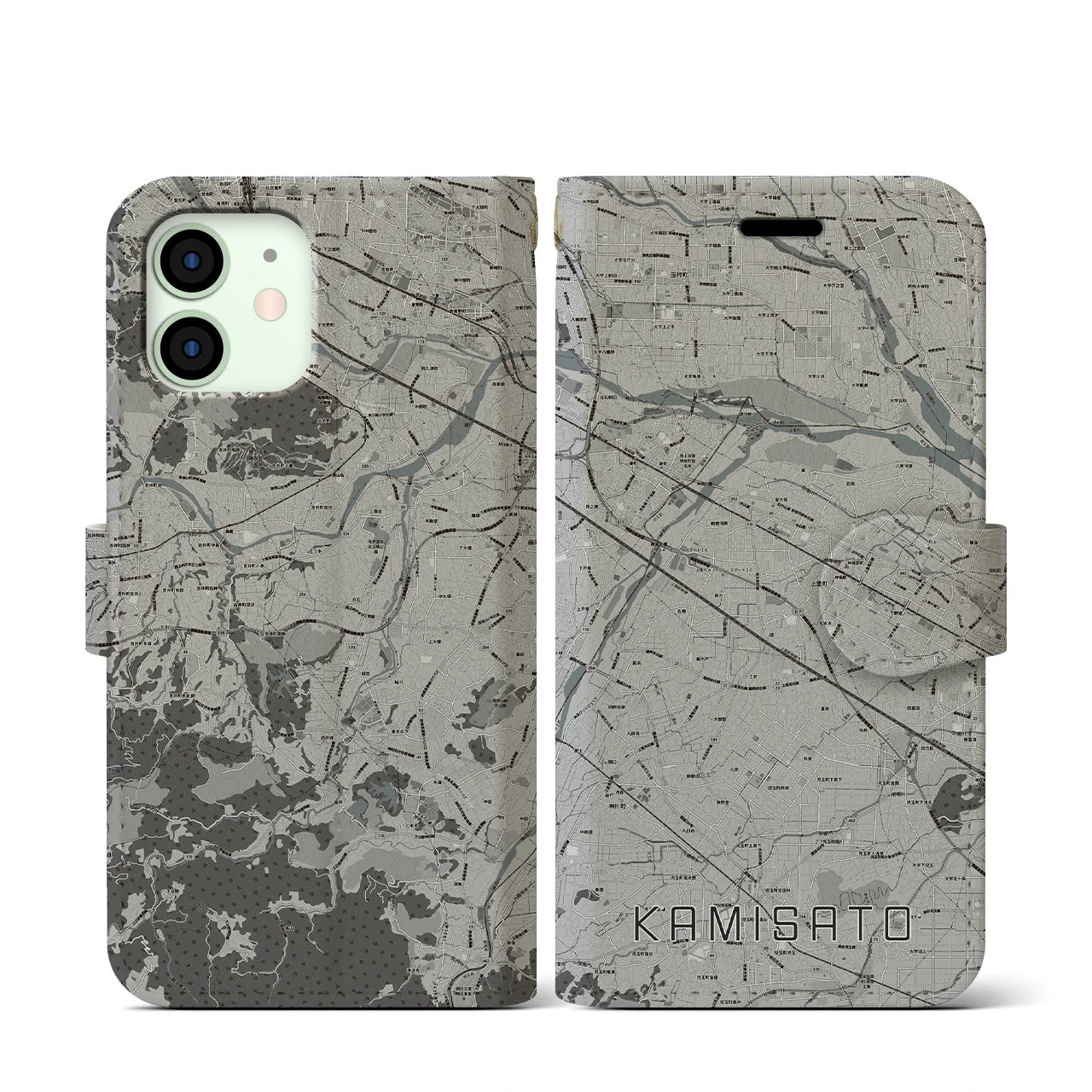 【上里(埼玉県)】地図柄iPhoneケース(手帳タイプ)