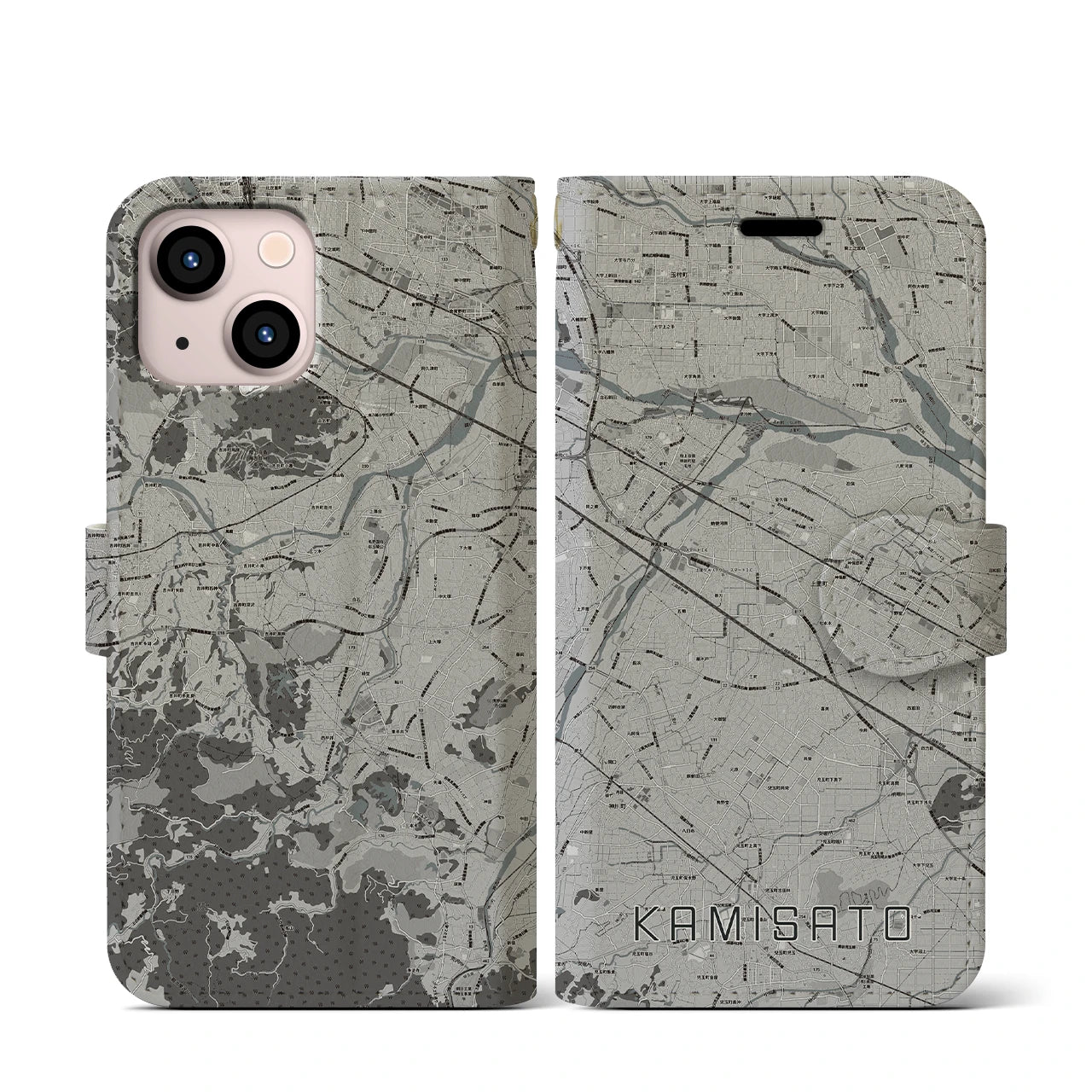 【上里(埼玉県)】地図柄iPhoneケース(手帳タイプ)