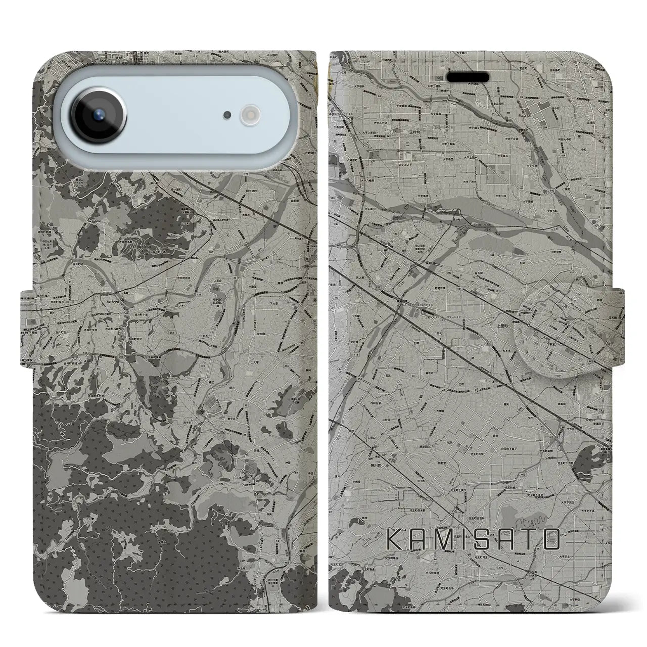 【上里(埼玉県)】地図柄iPhoneケース(手帳タイプ)