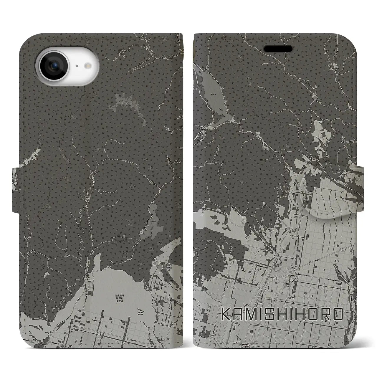 【上士幌(北海道)】地図柄iPhoneケース(手帳タイプ)
