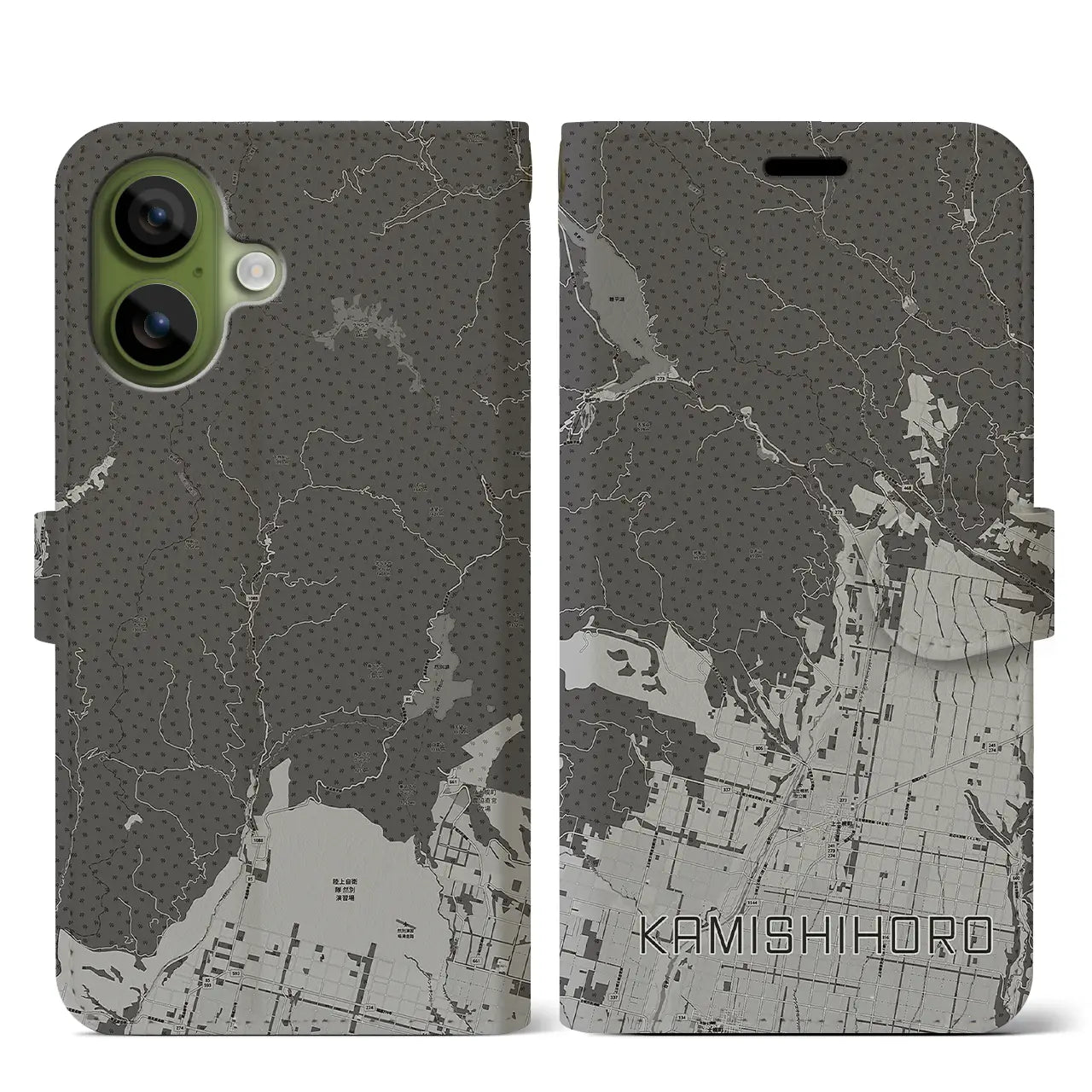 【上士幌(北海道)】地図柄iPhoneケース(手帳タイプ)