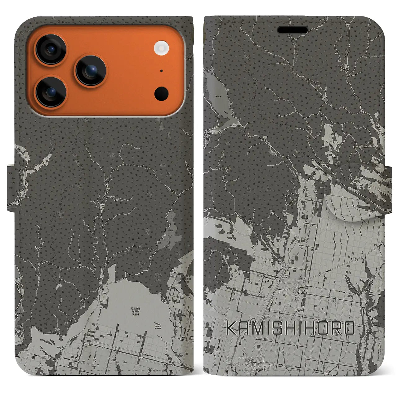 【上士幌(北海道)】地図柄iPhoneケース(手帳タイプ)