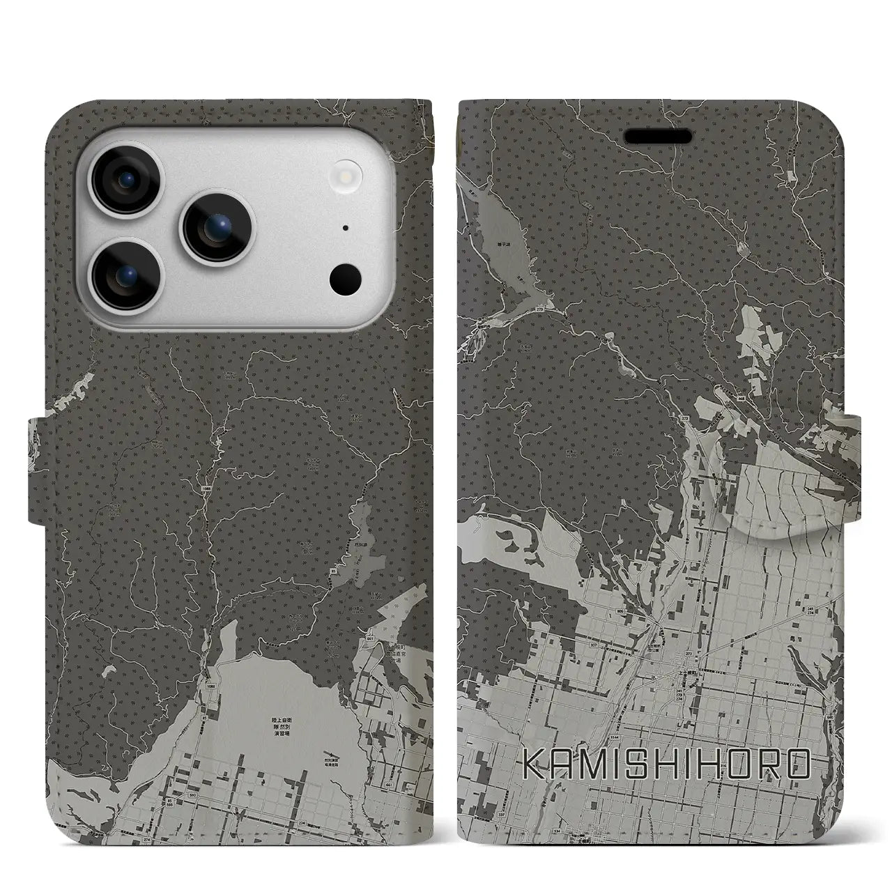 【上士幌(北海道)】地図柄iPhoneケース(手帳タイプ)