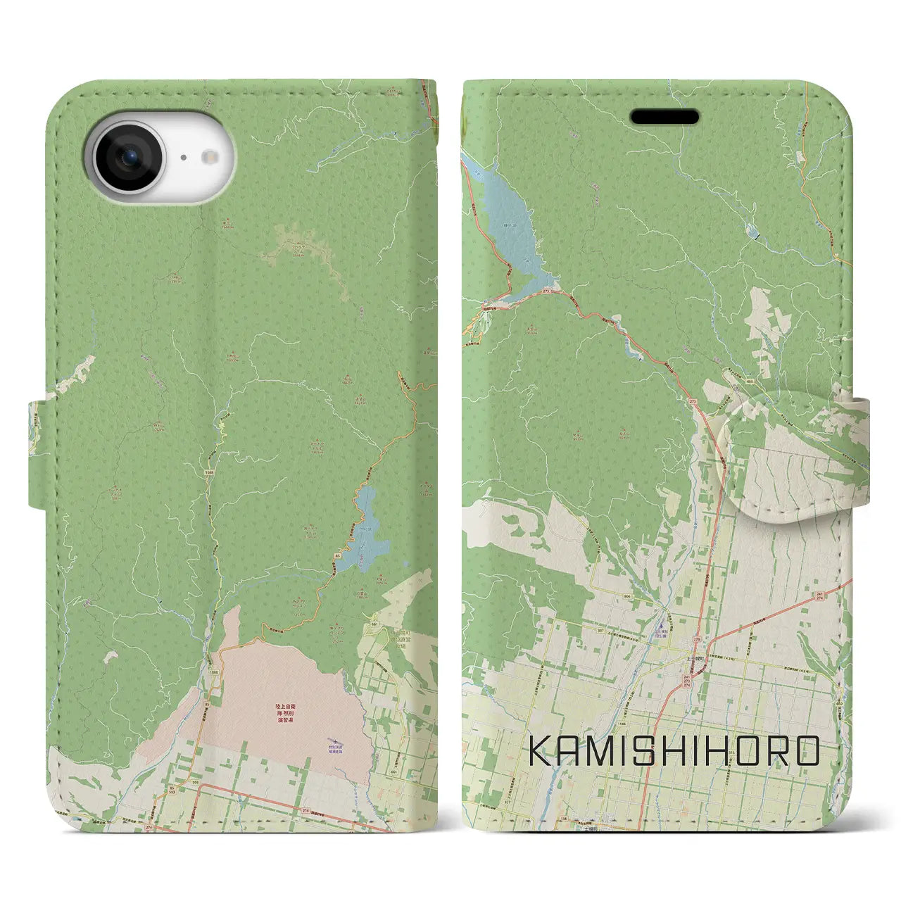【上士幌(北海道)】地図柄iPhoneケース(手帳タイプ)