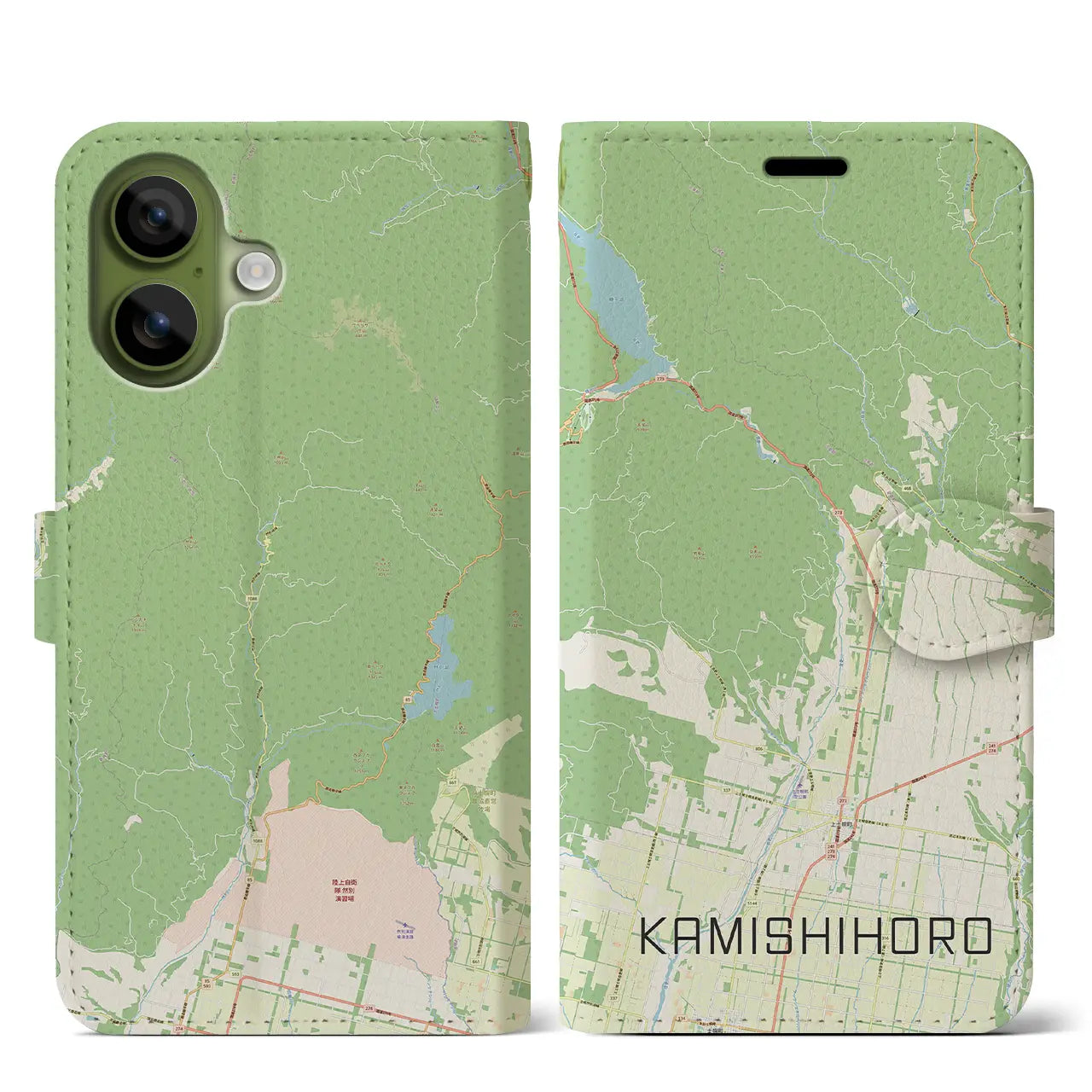 【上士幌(北海道)】地図柄iPhoneケース(手帳タイプ)
