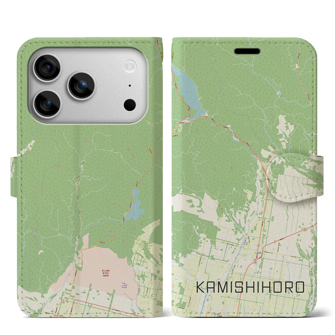 【上士幌(北海道)】地図柄iPhoneケース(手帳タイプ)
