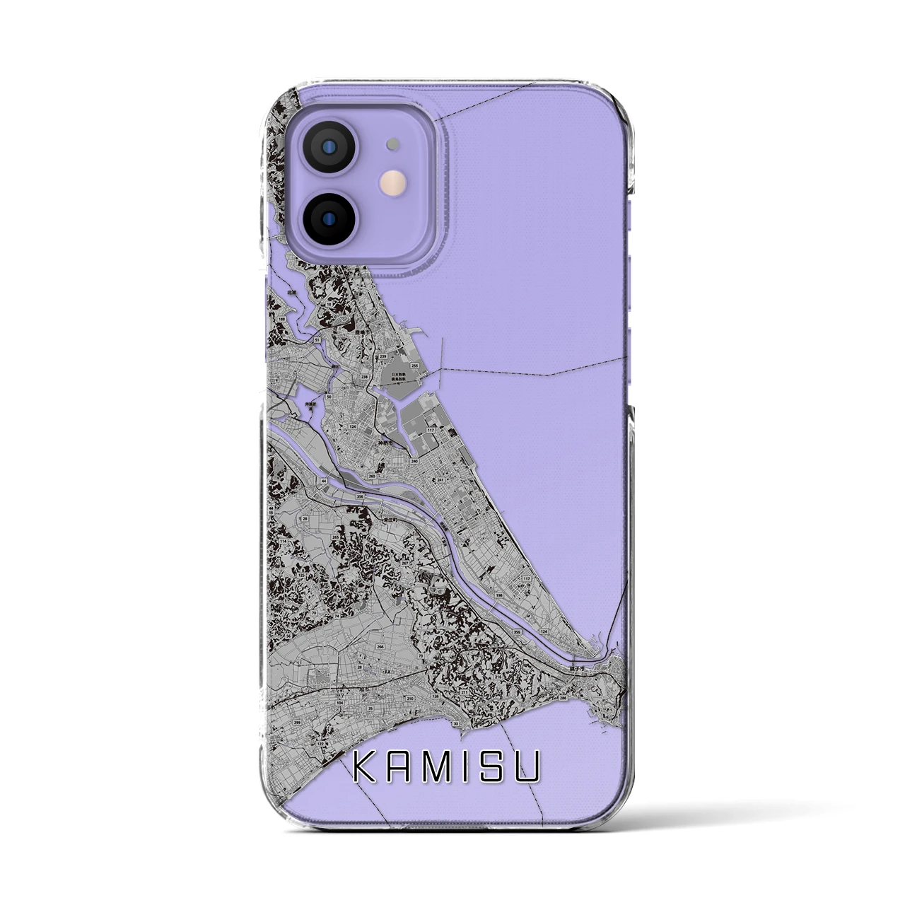【神栖2(茨城県)】地図柄iPhoneケース(クリアタイプ)