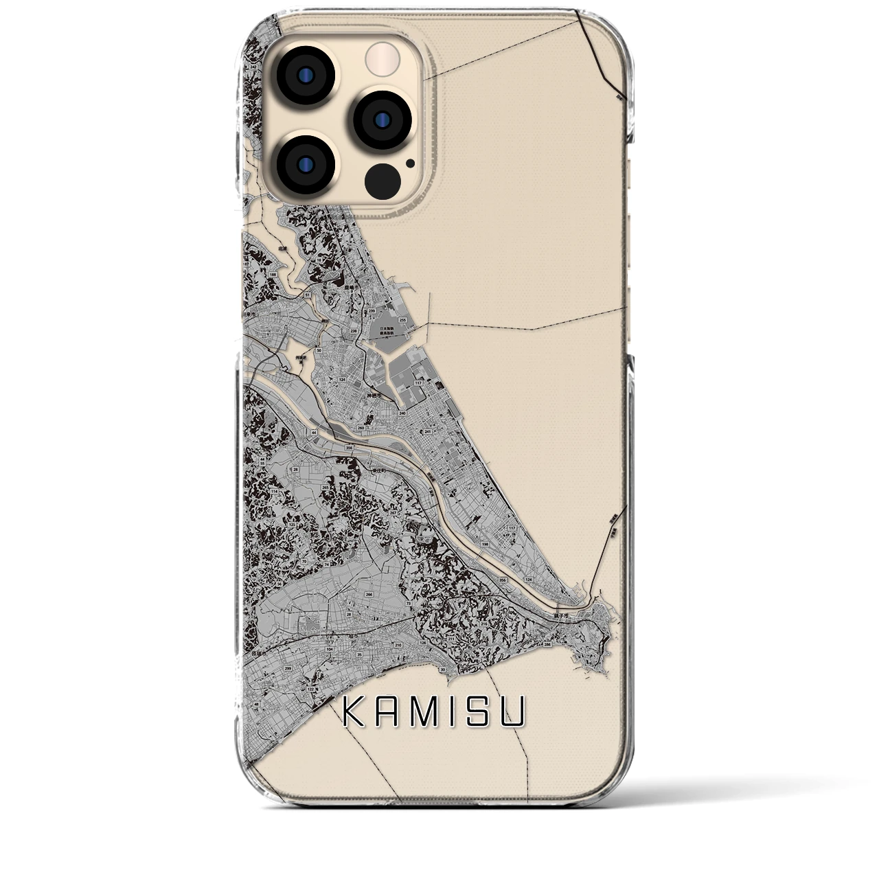 【神栖2(茨城県)】地図柄iPhoneケース(クリアタイプ)