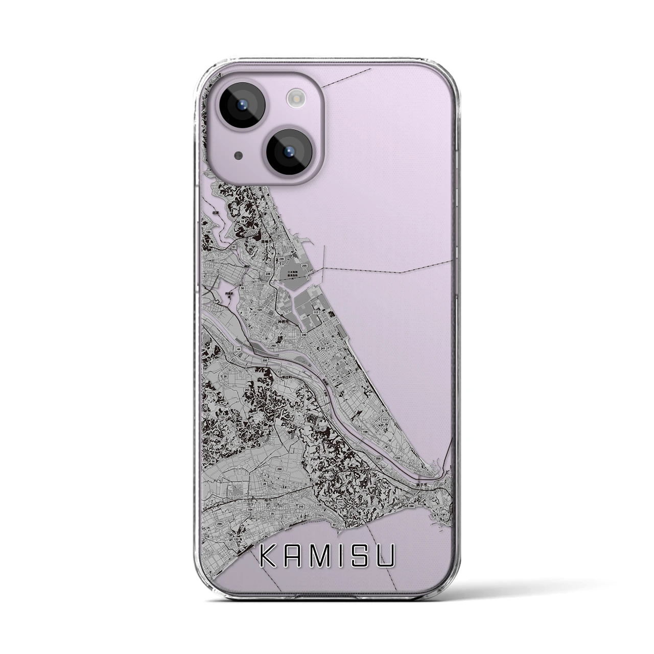 【神栖2(茨城県)】地図柄iPhoneケース(クリアタイプ)