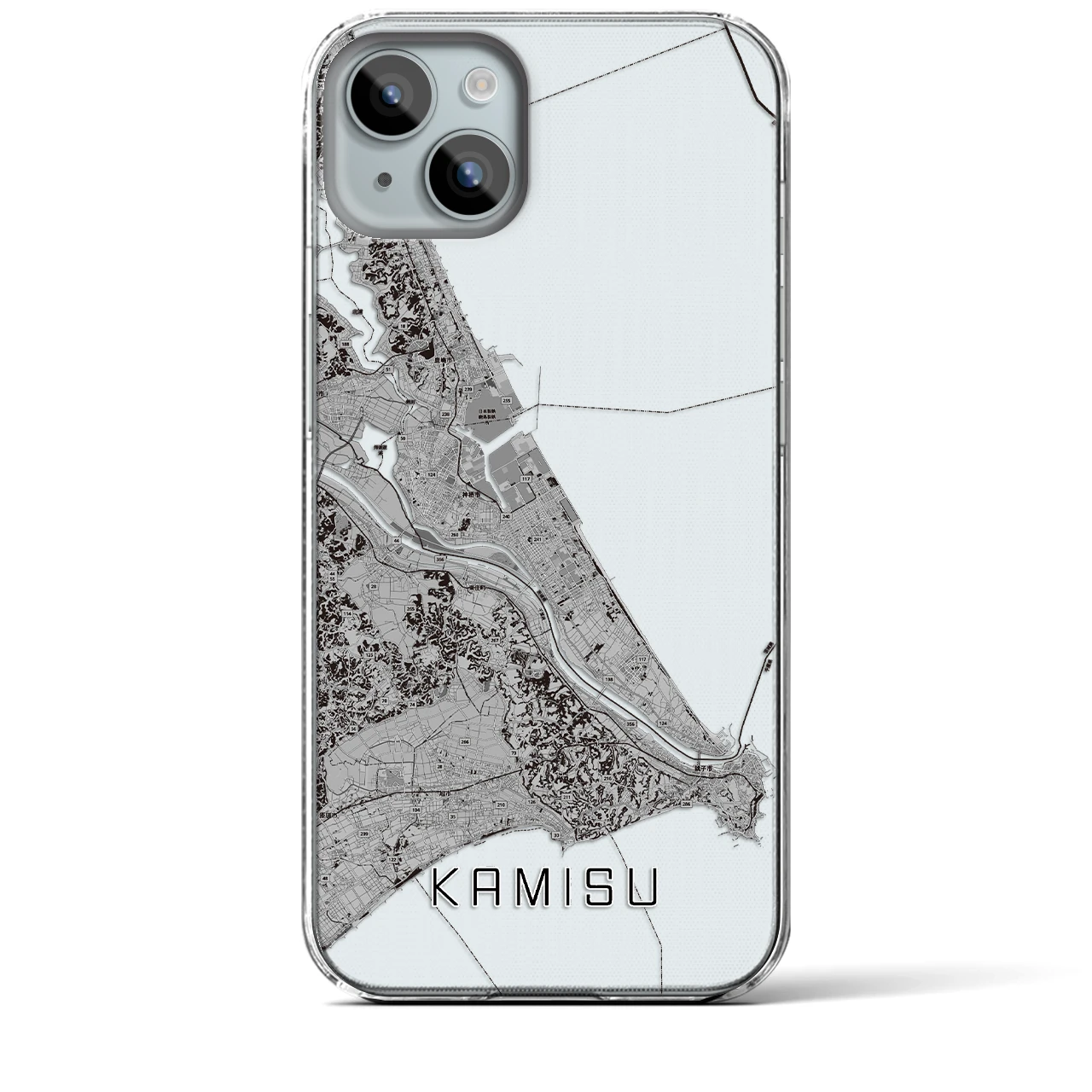 【神栖2(茨城県)】地図柄iPhoneケース(クリアタイプ)