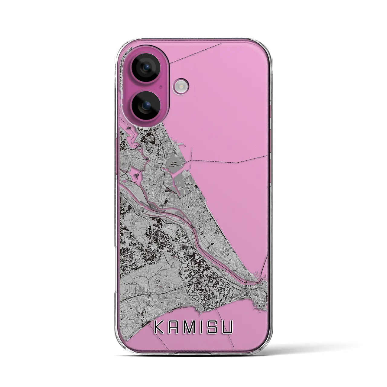 【神栖2(茨城県)】地図柄iPhoneケース(クリアタイプ)