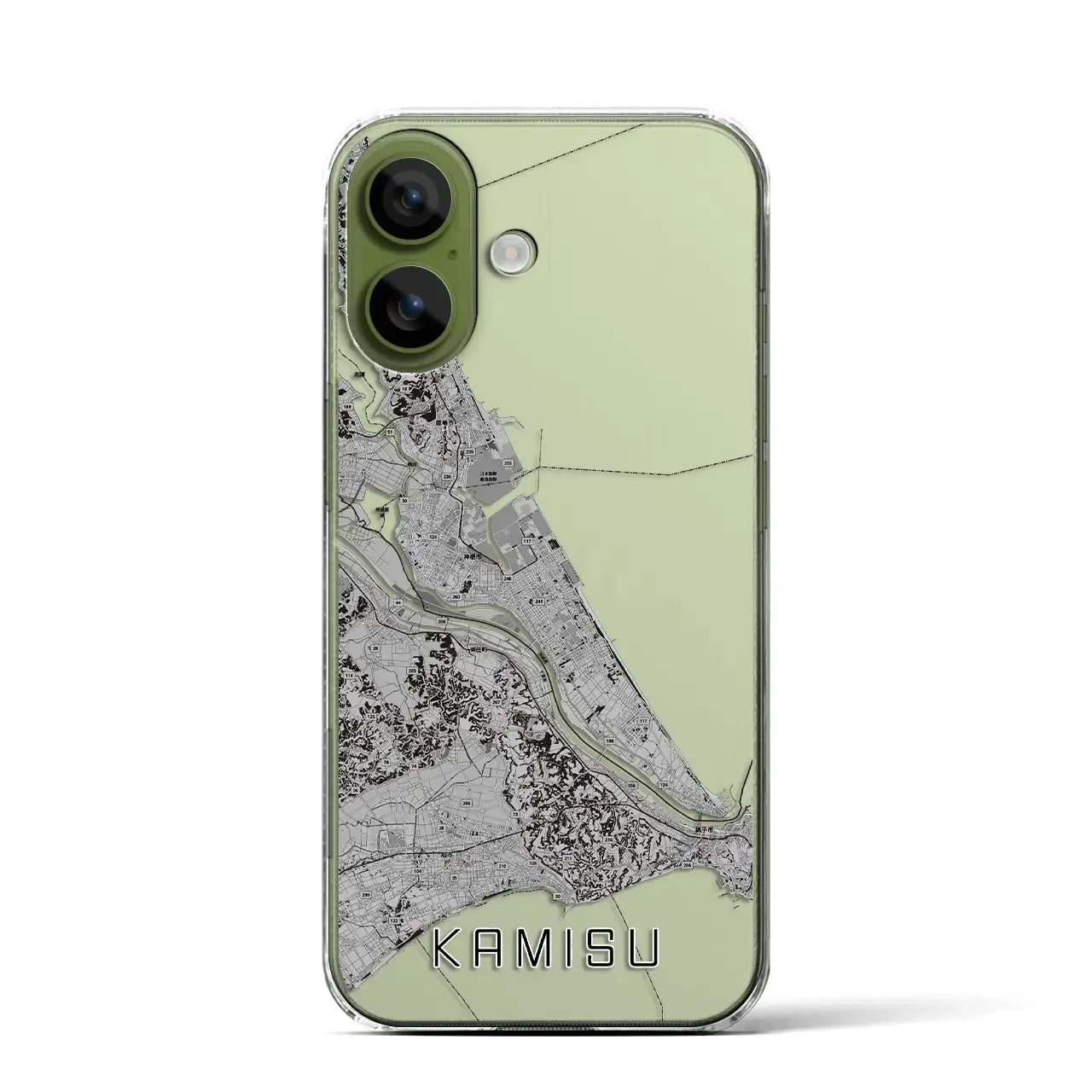【神栖2(茨城県)】地図柄iPhoneケース(クリアタイプ)