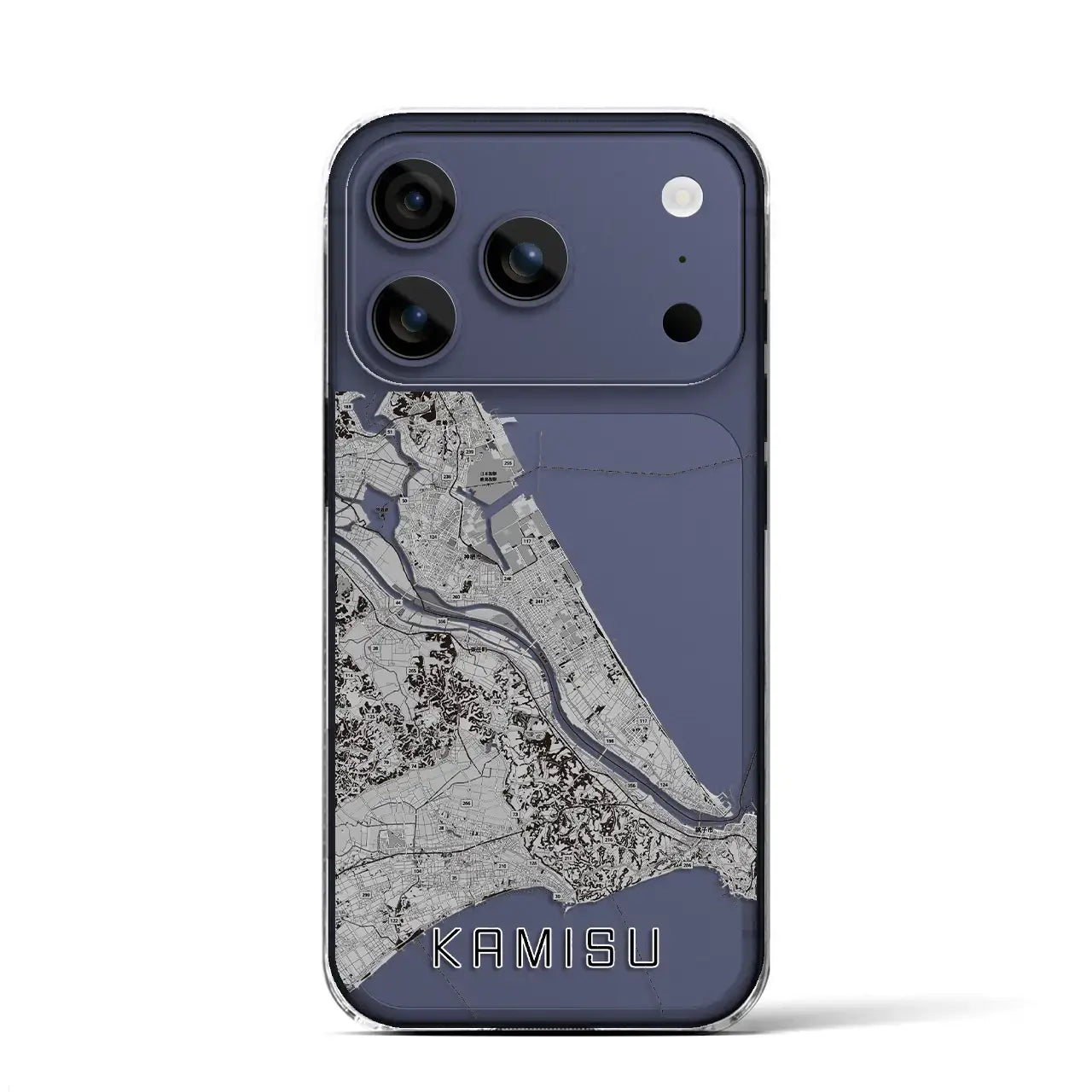 【神栖2(茨城県)】地図柄iPhoneケース(クリアタイプ)モノトーン・iPhone 17 Pro Max 用