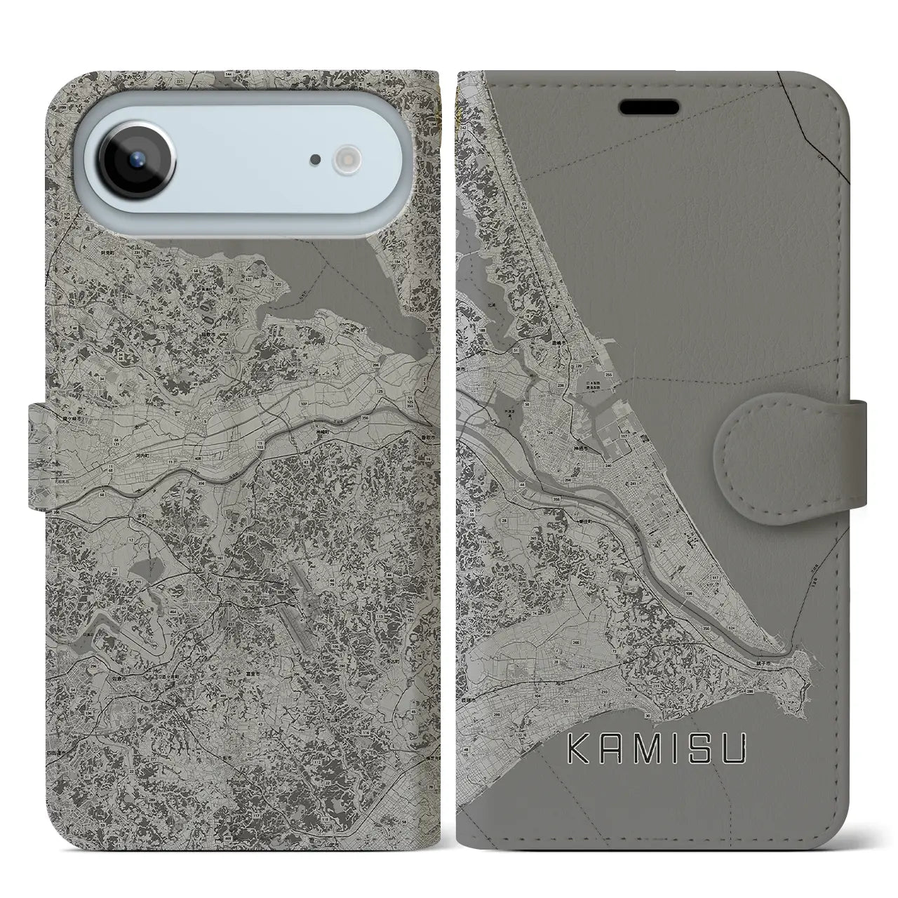 【神栖2(茨城県)】地図柄iPhoneケース(手帳タイプ)