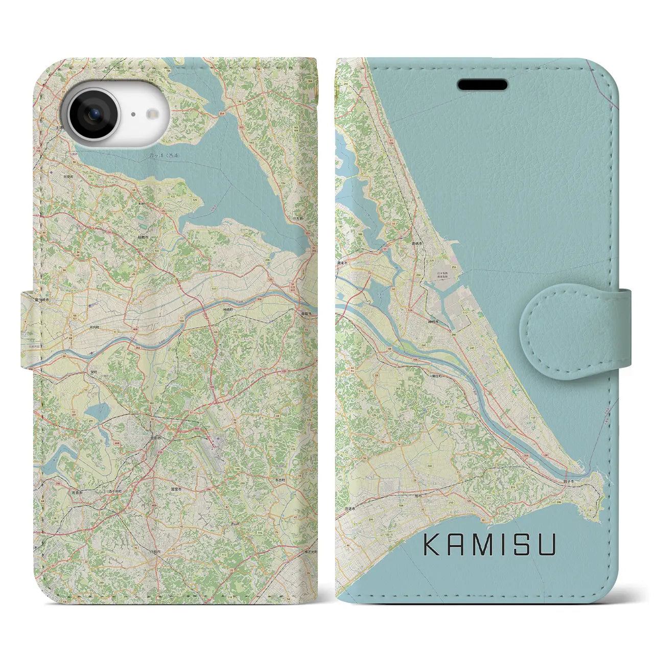 【神栖2(茨城県)】地図柄iPhoneケース(手帳タイプ)