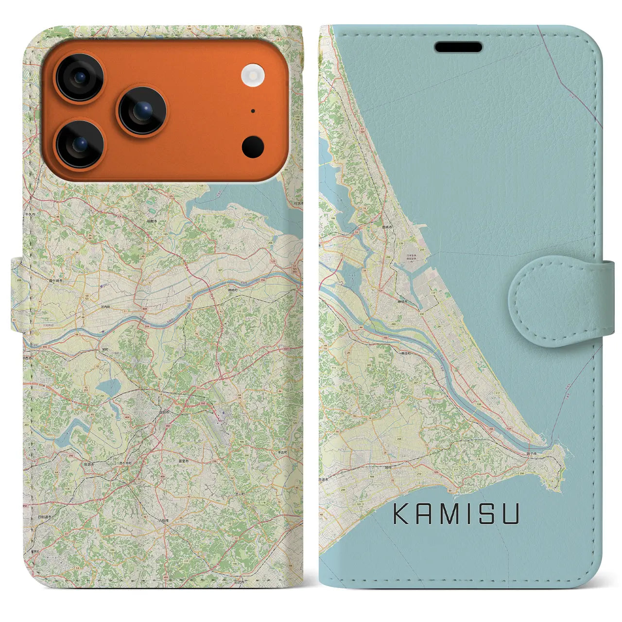 【神栖2(茨城県)】地図柄iPhoneケース(手帳タイプ)