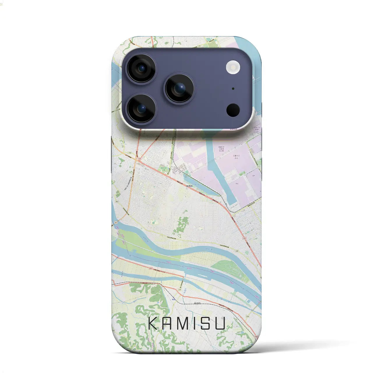 【神栖(茨城県)】地図柄iPhoneケース(バックカバータイプ)ブラック・iPhone 17 Pro Max 用