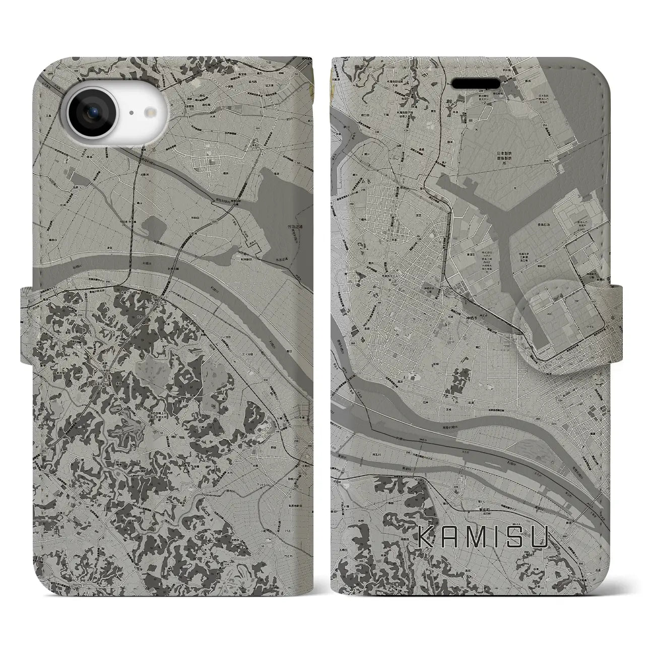 【神栖(茨城県)】地図柄iPhoneケース(手帳タイプ)