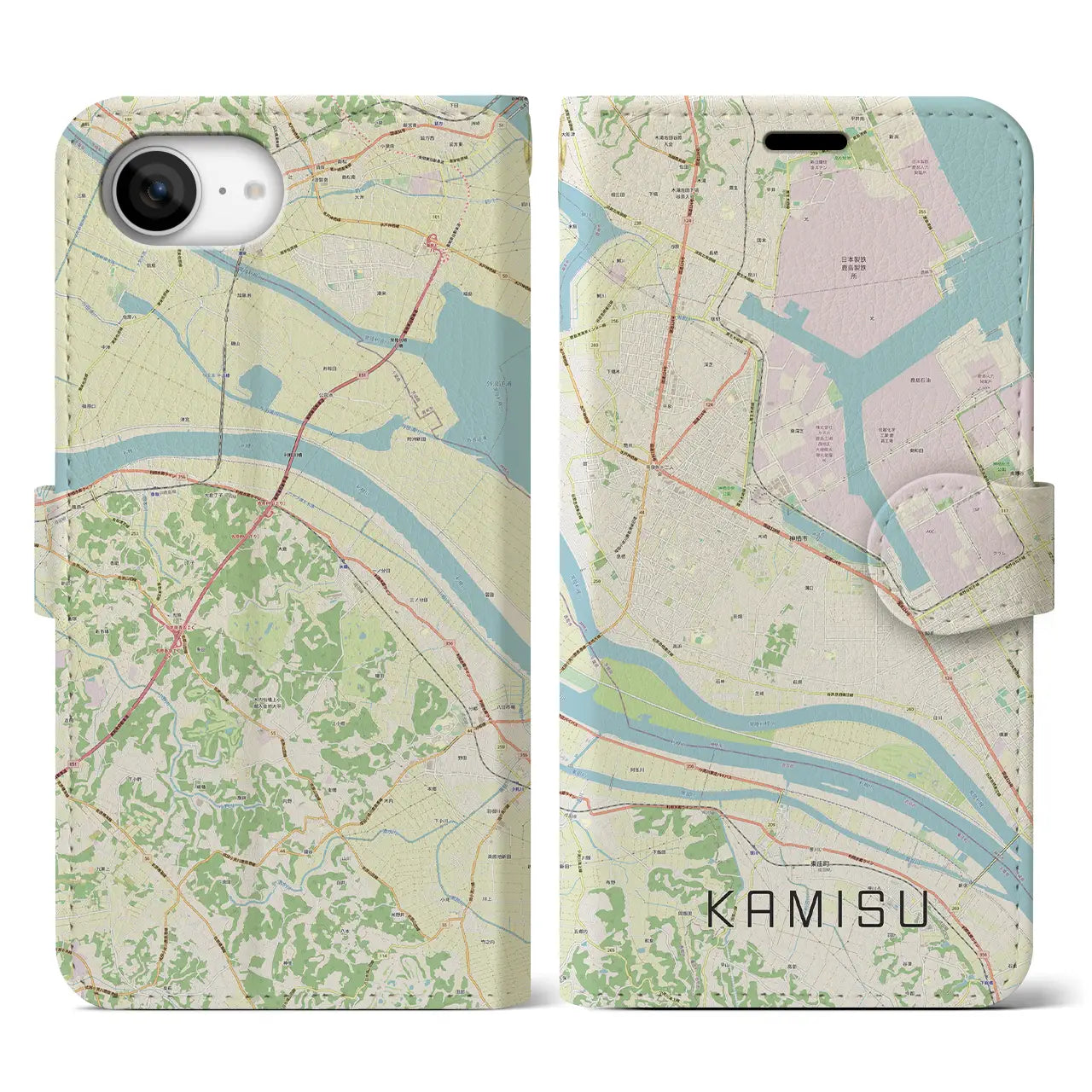 【神栖(茨城県)】地図柄iPhoneケース(手帳タイプ)