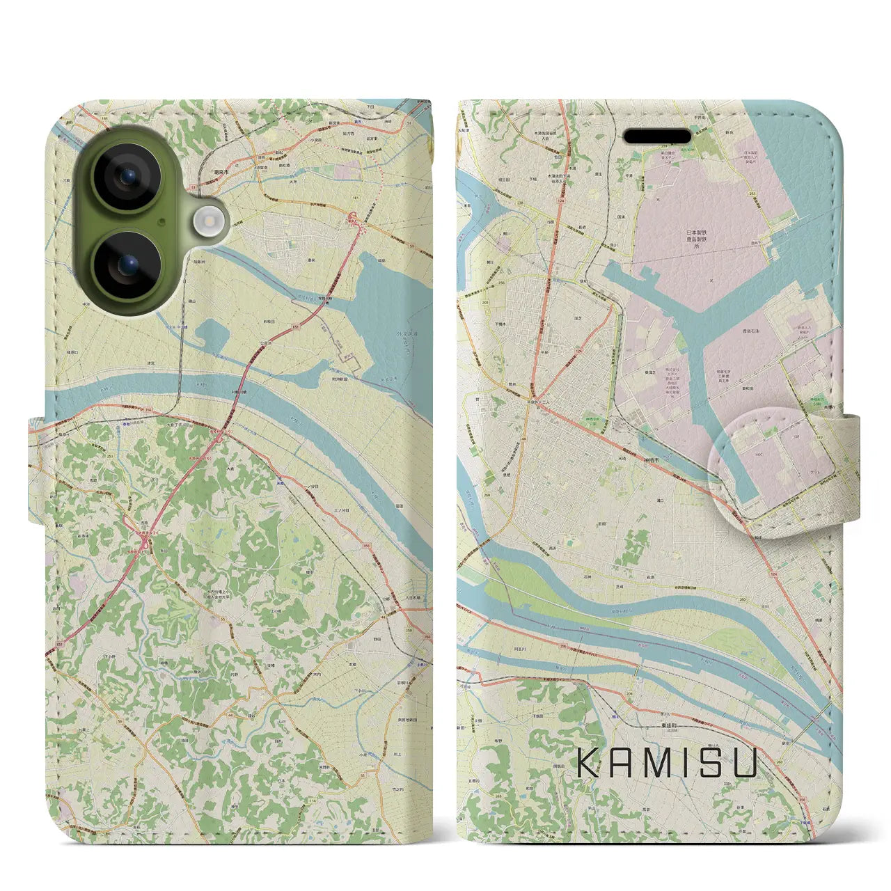 【神栖(茨城県)】地図柄iPhoneケース(手帳タイプ)