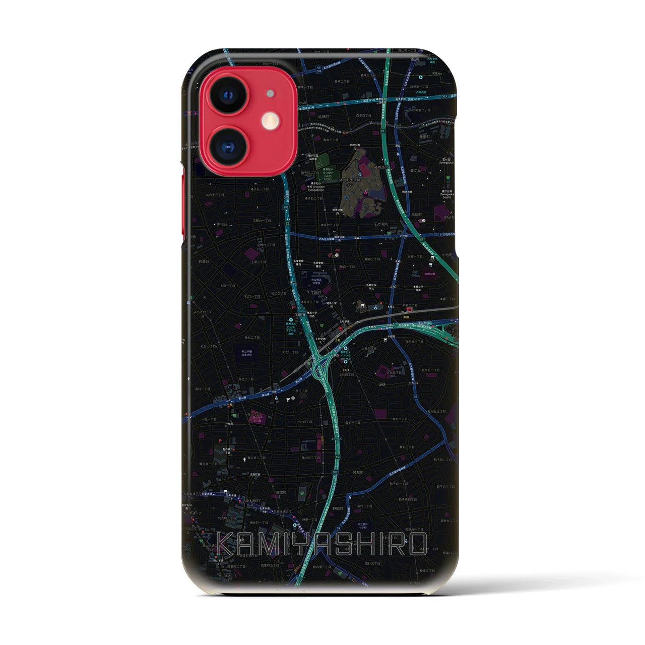 【上社(愛知県)】地図柄iPhoneケース(バックカバータイプ)