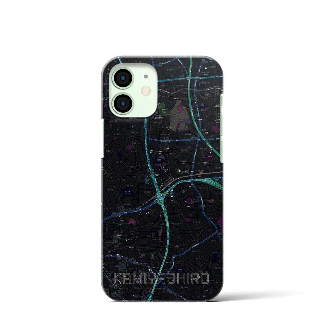 【上社(愛知県)】地図柄iPhoneケース(バックカバータイプ)