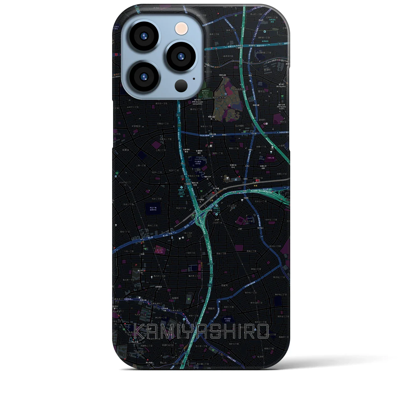 【上社(愛知県)】地図柄iPhoneケース(バックカバータイプ)