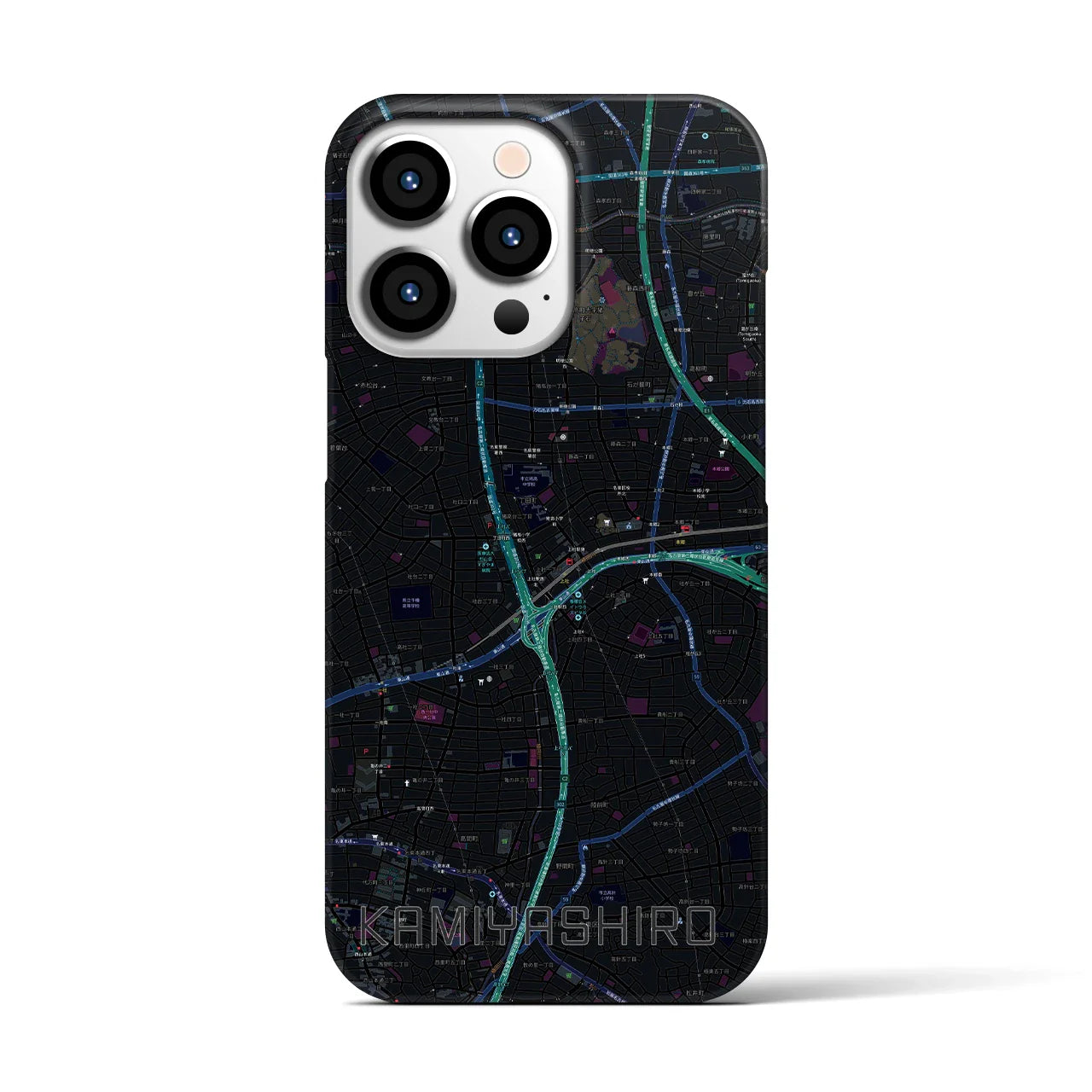 【上社(愛知県)】地図柄iPhoneケース(バックカバータイプ)