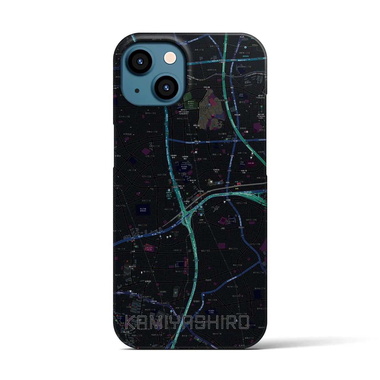 【上社(愛知県)】地図柄iPhoneケース(バックカバータイプ)