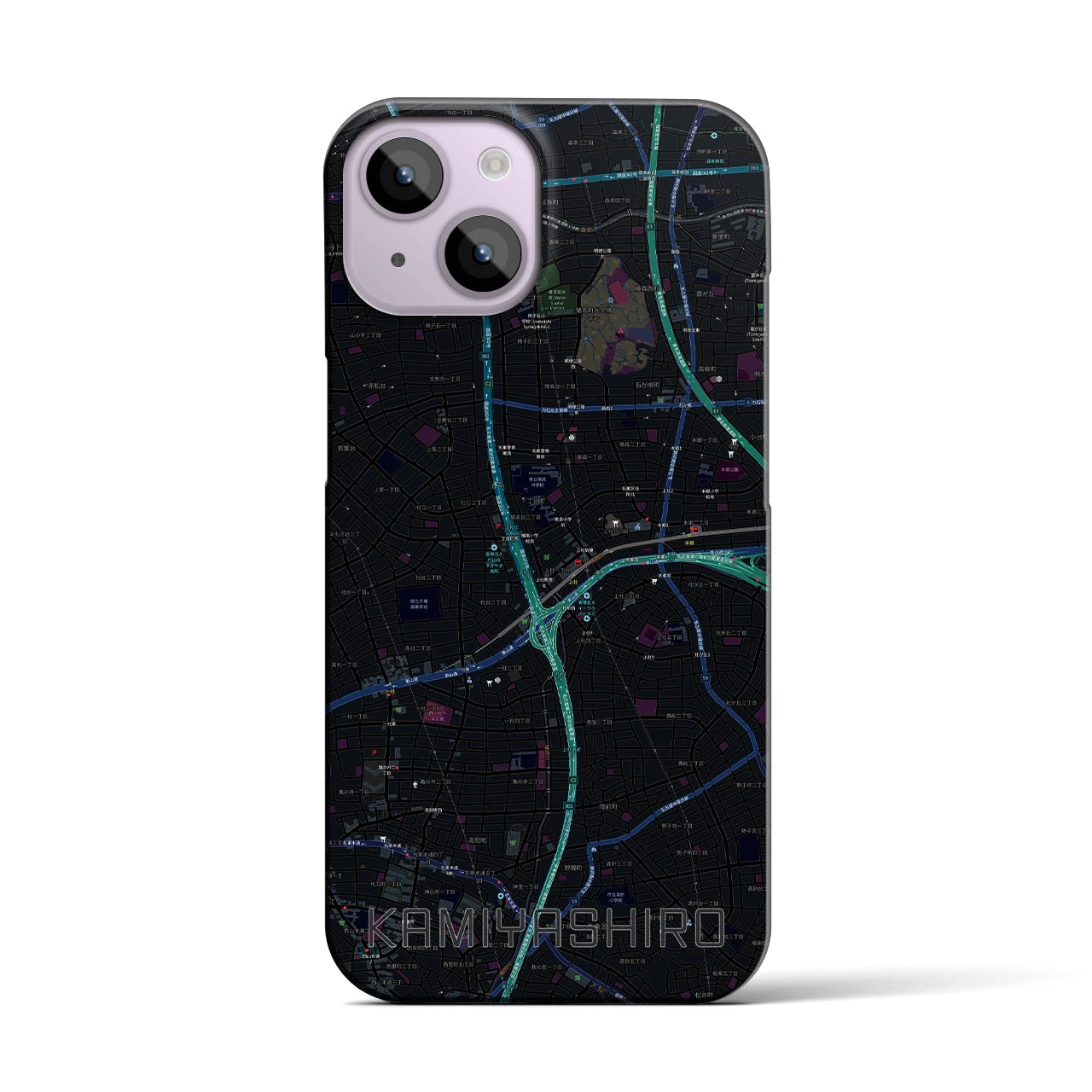 【上社(愛知県)】地図柄iPhoneケース(バックカバータイプ)