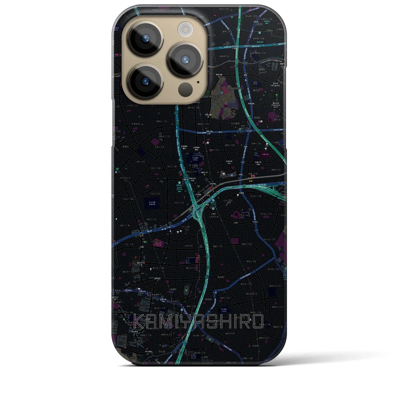 【上社(愛知県)】地図柄iPhoneケース(バックカバータイプ)