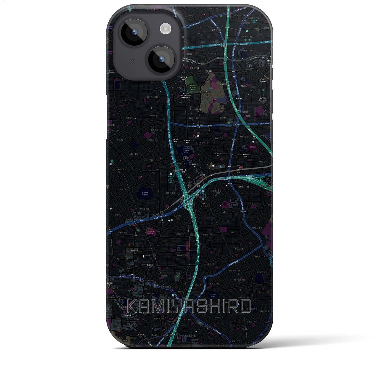 【上社(愛知県)】地図柄iPhoneケース(バックカバータイプ)