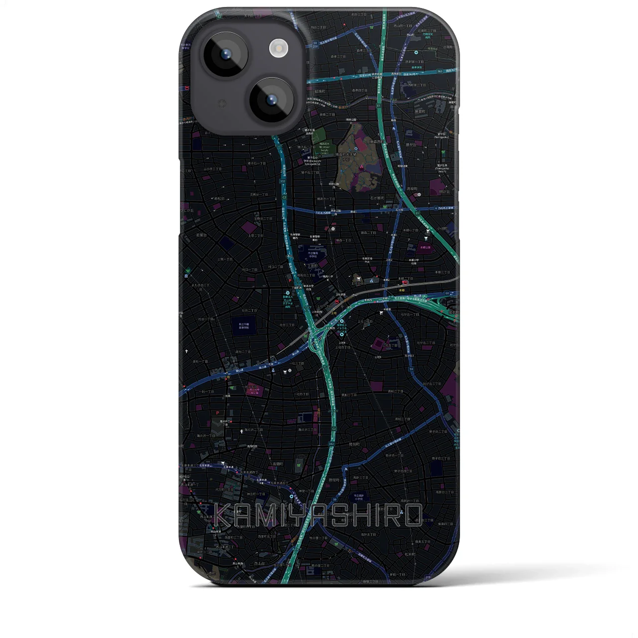 【上社(愛知県)】地図柄iPhoneケース(バックカバータイプ)