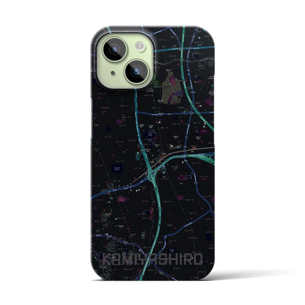 【上社(愛知県)】地図柄iPhoneケース(バックカバータイプ)