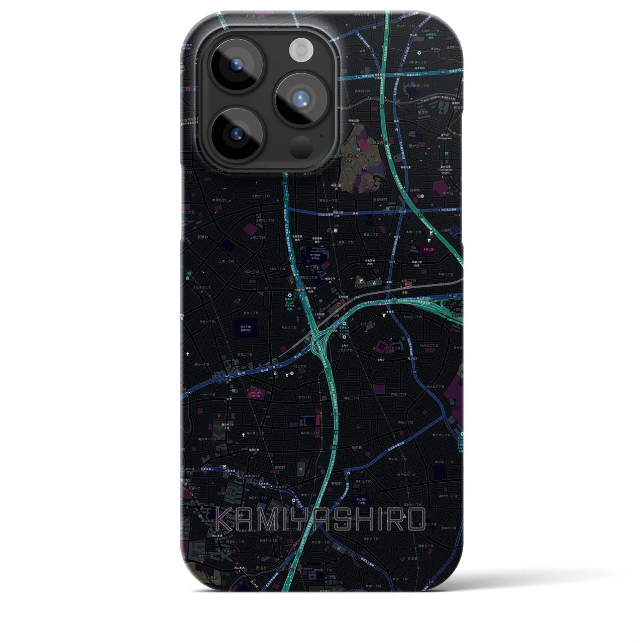 【上社(愛知県)】地図柄iPhoneケース(バックカバータイプ)