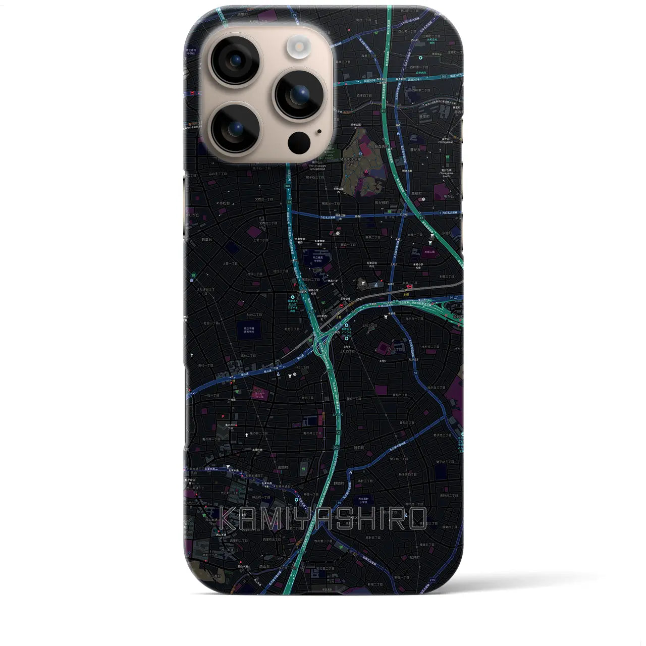 【上社(愛知県)】地図柄iPhoneケース(バックカバータイプ)