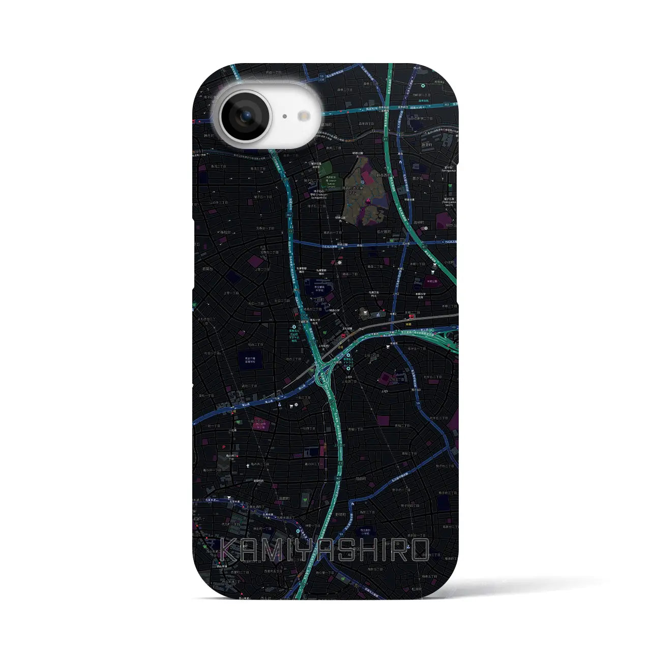【上社(愛知県)】地図柄iPhoneケース(バックカバータイプ)