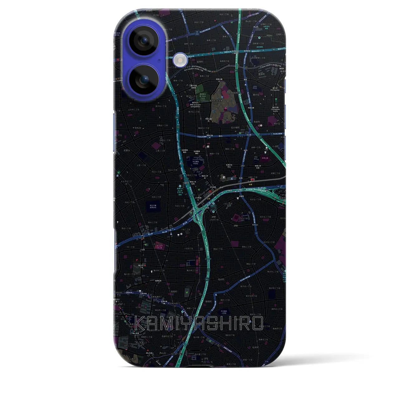 【上社(愛知県)】地図柄iPhoneケース(バックカバータイプ)