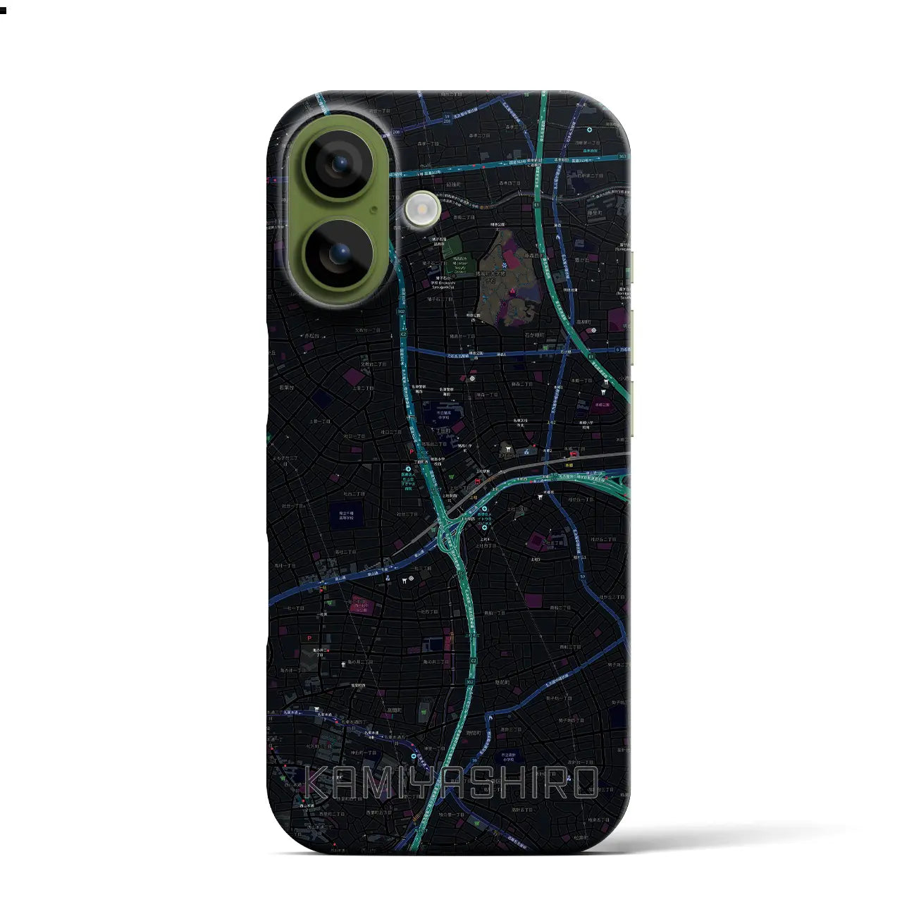 【上社(愛知県)】地図柄iPhoneケース(バックカバータイプ)