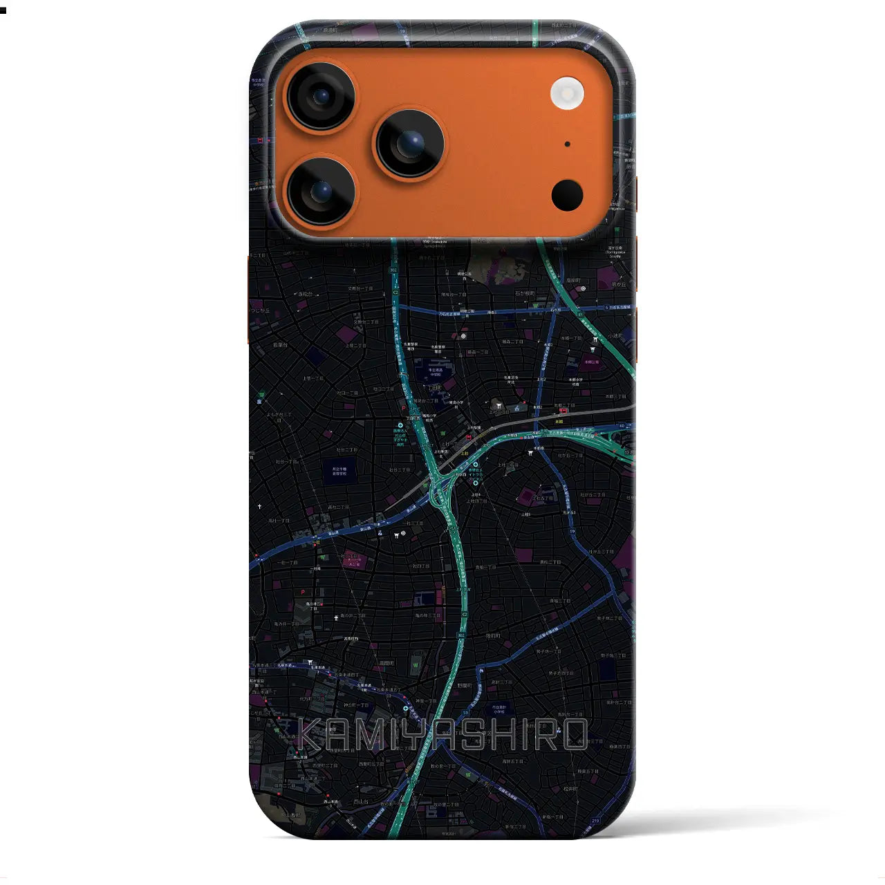 【上社(愛知県)】地図柄iPhoneケース(バックカバータイプ)