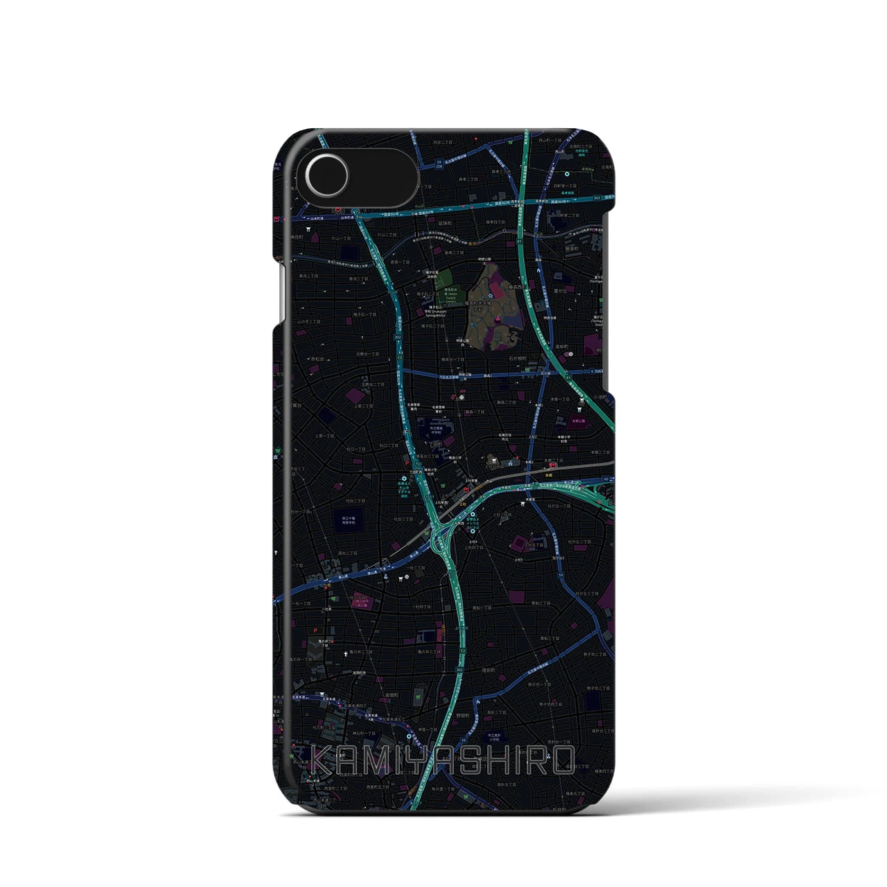 【上社(愛知県)】地図柄iPhoneケース(バックカバータイプ)