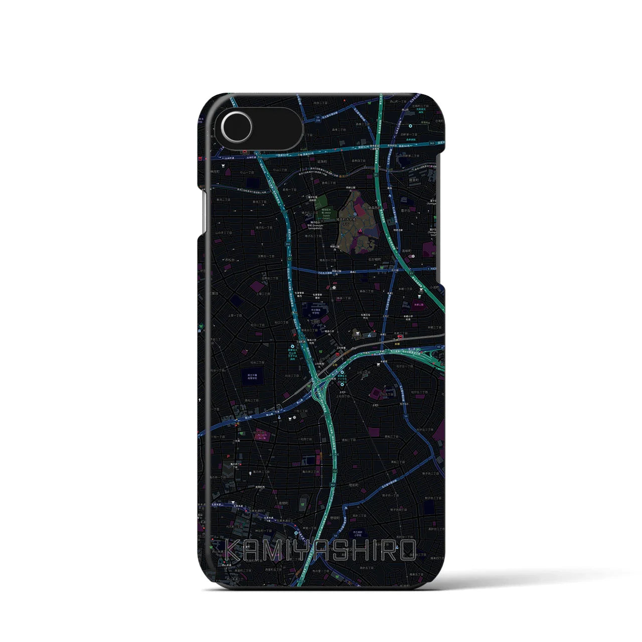 【上社(愛知県)】地図柄iPhoneケース(バックカバータイプ)