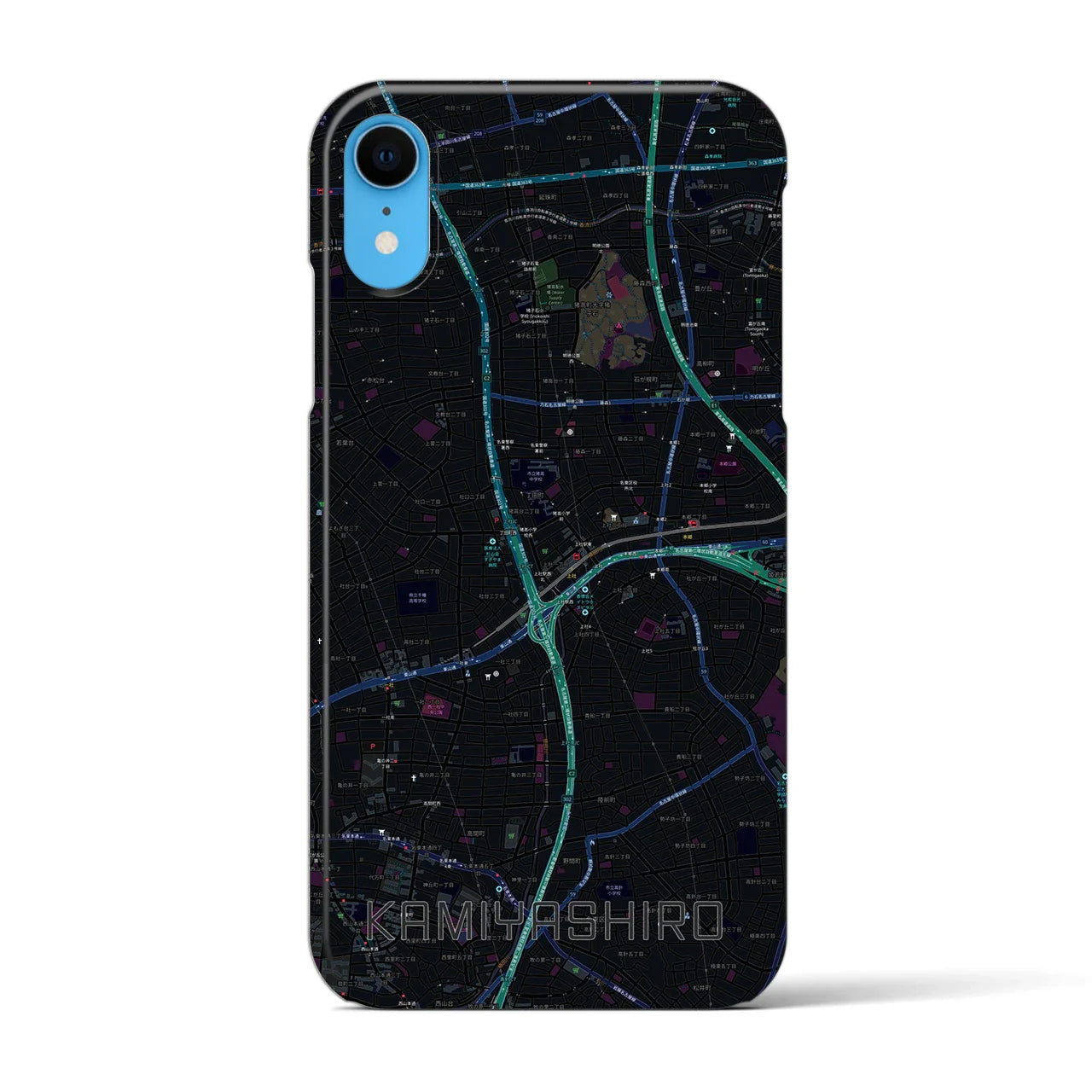 【上社(愛知県)】地図柄iPhoneケース(バックカバータイプ)