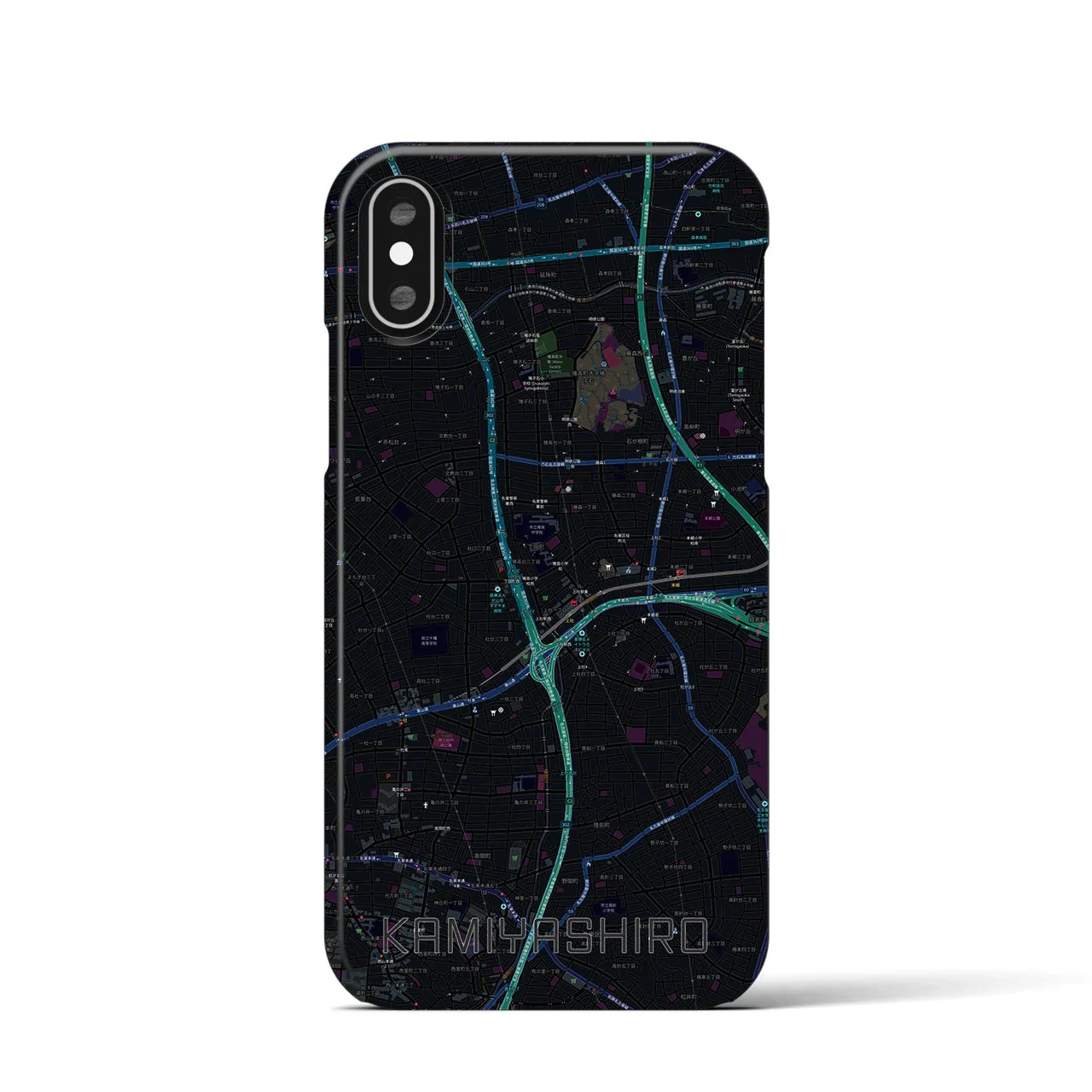 【上社(愛知県)】地図柄iPhoneケース(バックカバータイプ)