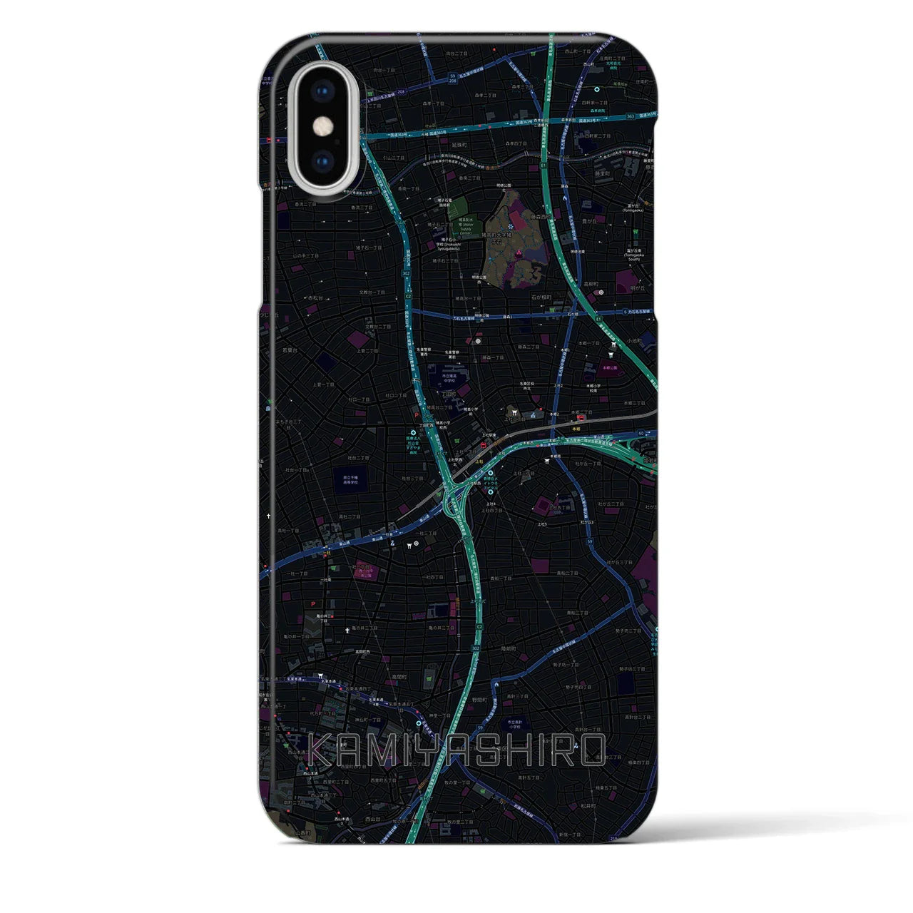 【上社(愛知県)】地図柄iPhoneケース(バックカバータイプ)