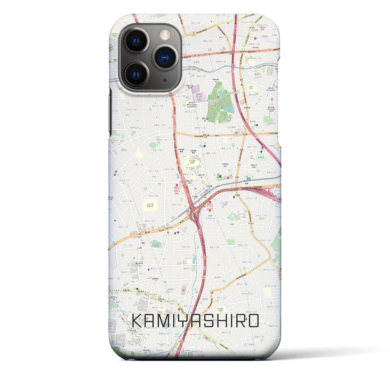 【上社(愛知県)】地図柄iPhoneケース(バックカバータイプ)